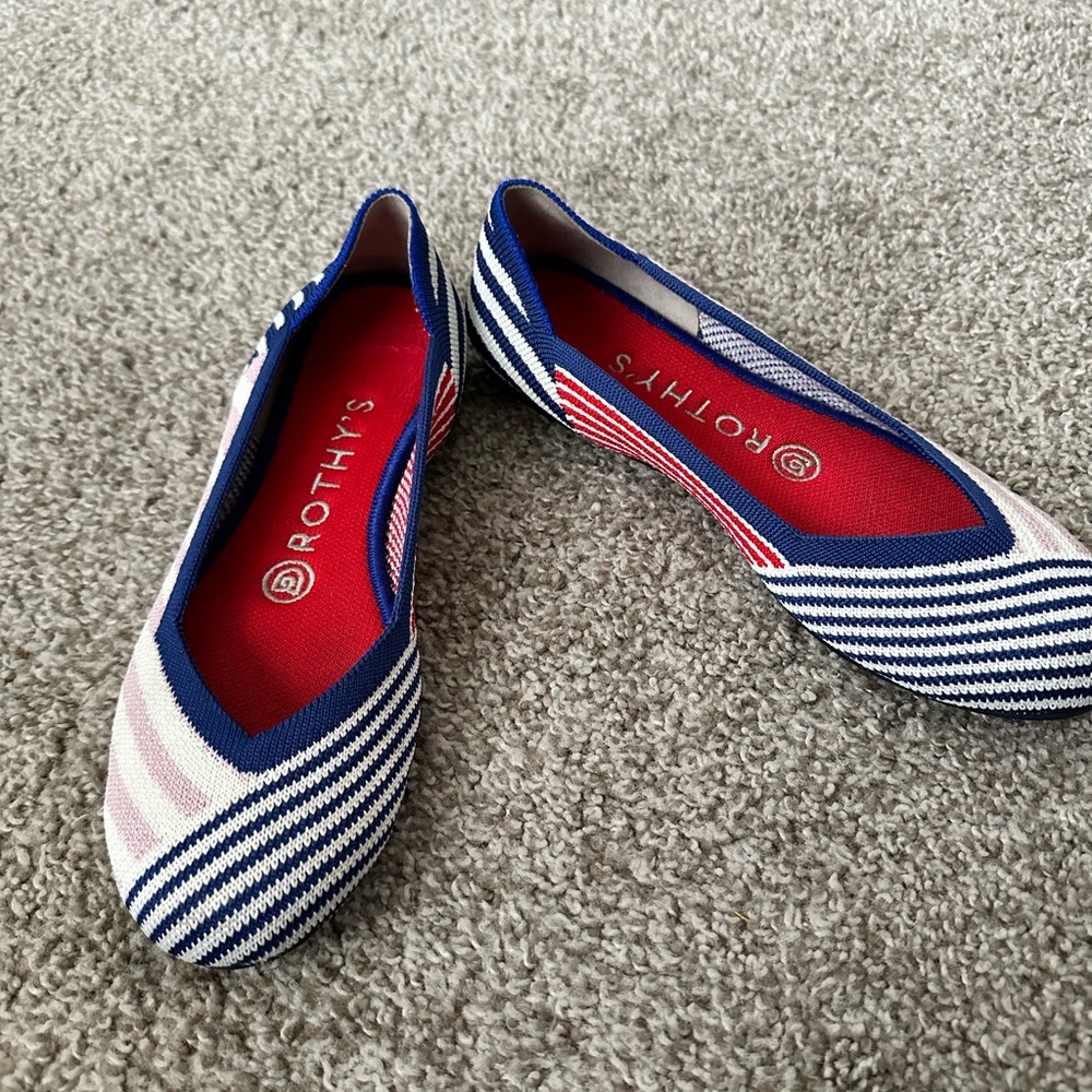 Rothy's Women's Striped Flats - Blue and Red